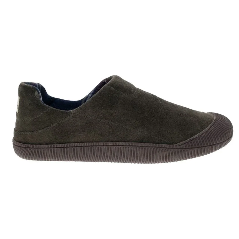 Staheekum Mens Size 11 Olive Green Suede Slip‎ On Shoes Plaid Lined Loafers